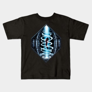 Cosmic Traveler Ascending Through a Vortex of Light - Sci-fi Kids T-Shirt